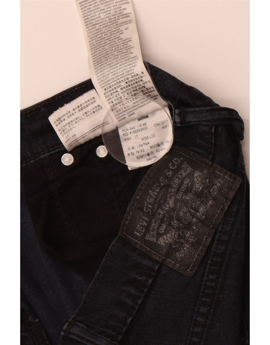 LEVI'S Mens Slim Jeans W30 L32 Navy Blue Cotton