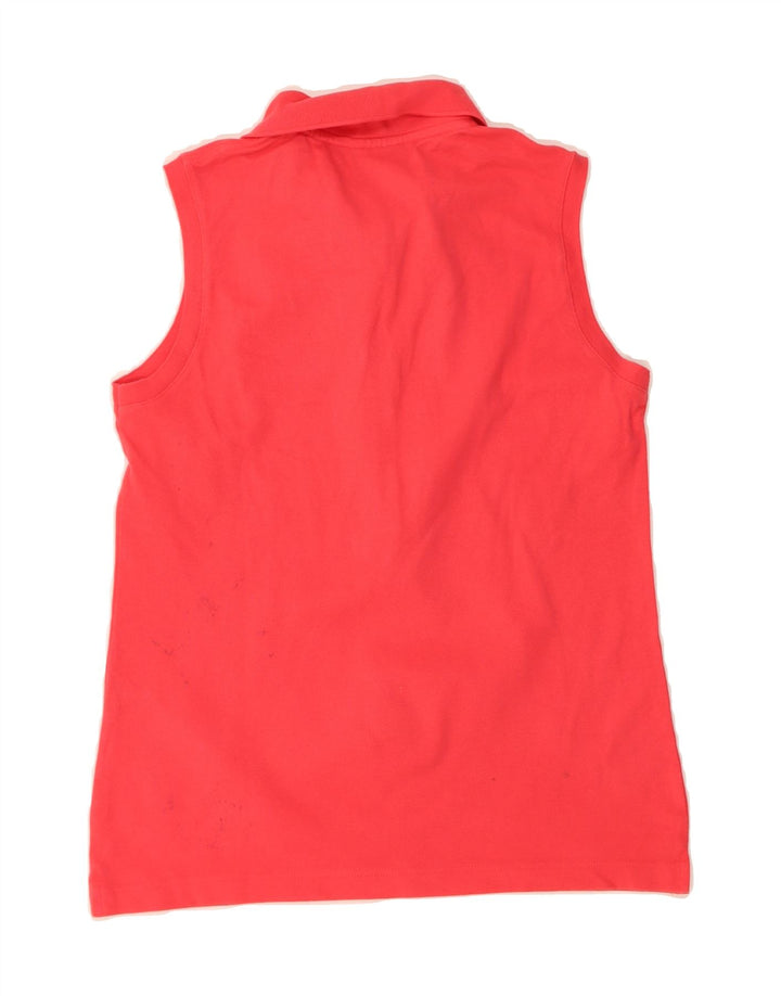 LACOSTE Womens Sleeveless Polo Shirt Size 40 Medium Red Cotton Vintage Lacoste and Second-Hand Lacoste from Messina Hembry 