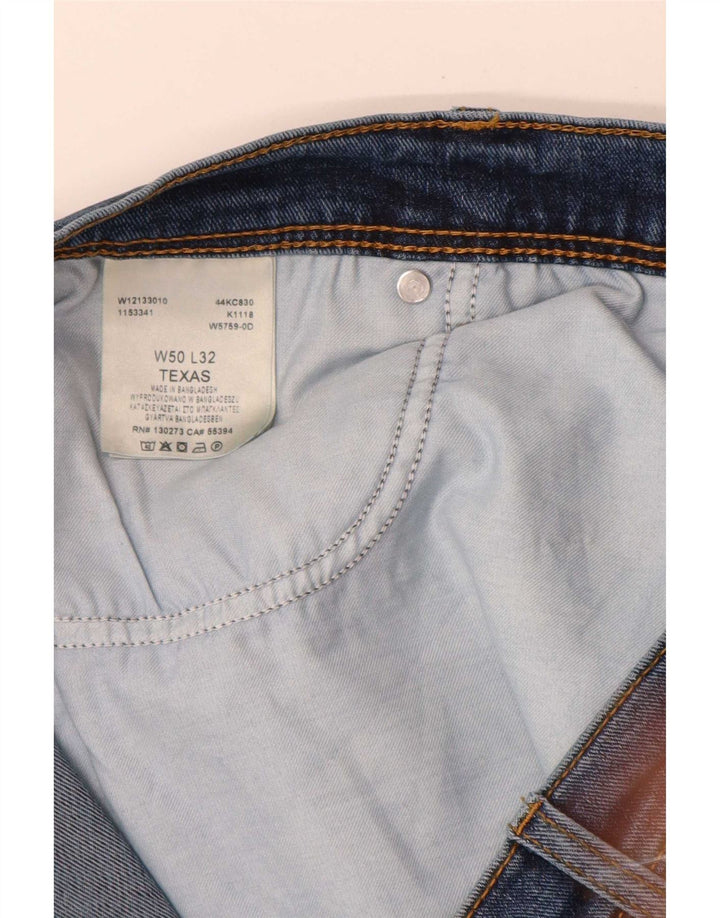 Wrangler Mens Texas Straight Jeans W50 L32 Blue Cotton