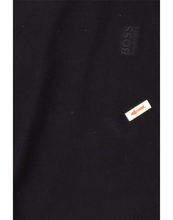 Hugo Boss Mens Regular Fit Crew Neck Jumper Sweater Medium Black Cotton
