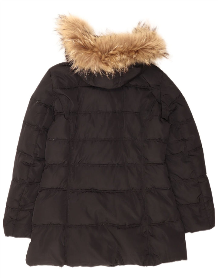 Marella Womens EMME Hooded Duffle Padded Coat UK 12 Medium Black Polyester