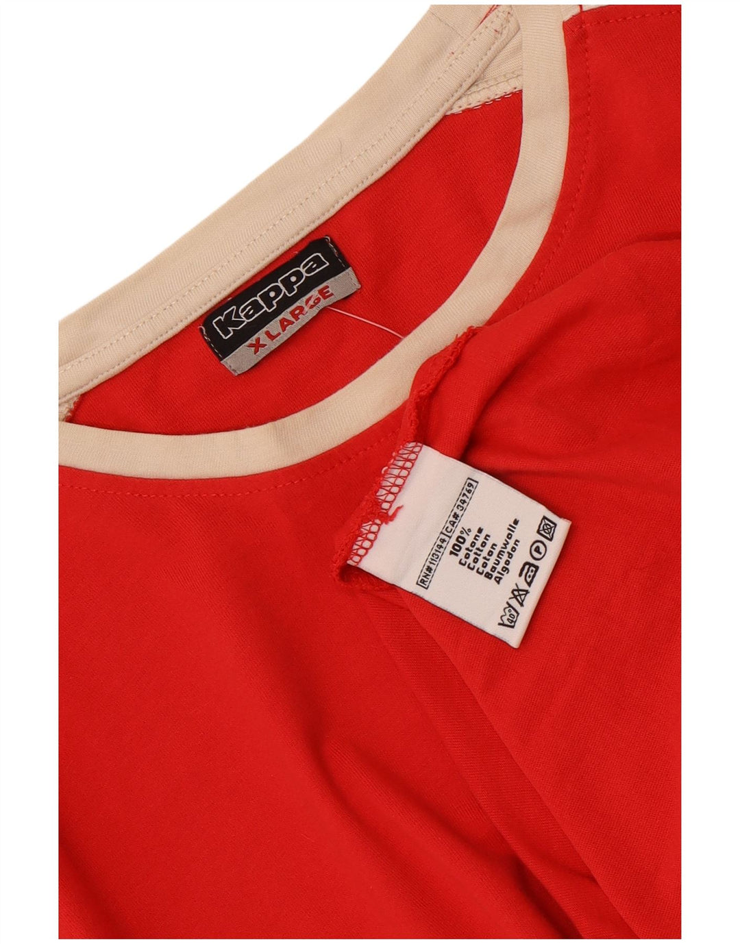 Kappa Mens Top Long Sleeve XL Red Colourblock Cotton