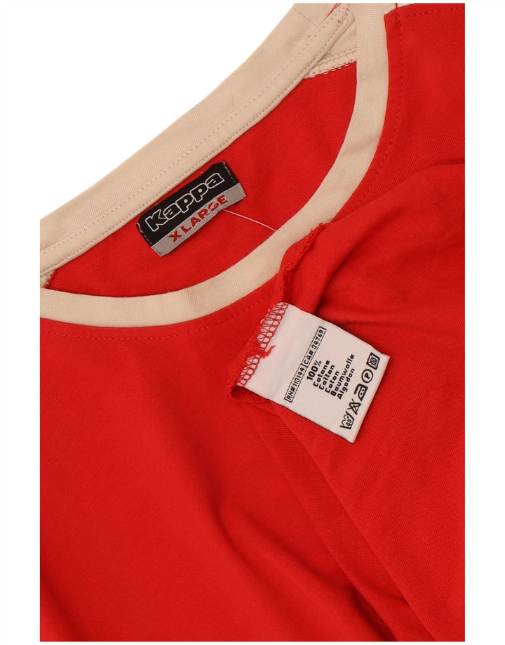 Kappa Mens Top Long Sleeve XL Red Colourblock Cotton