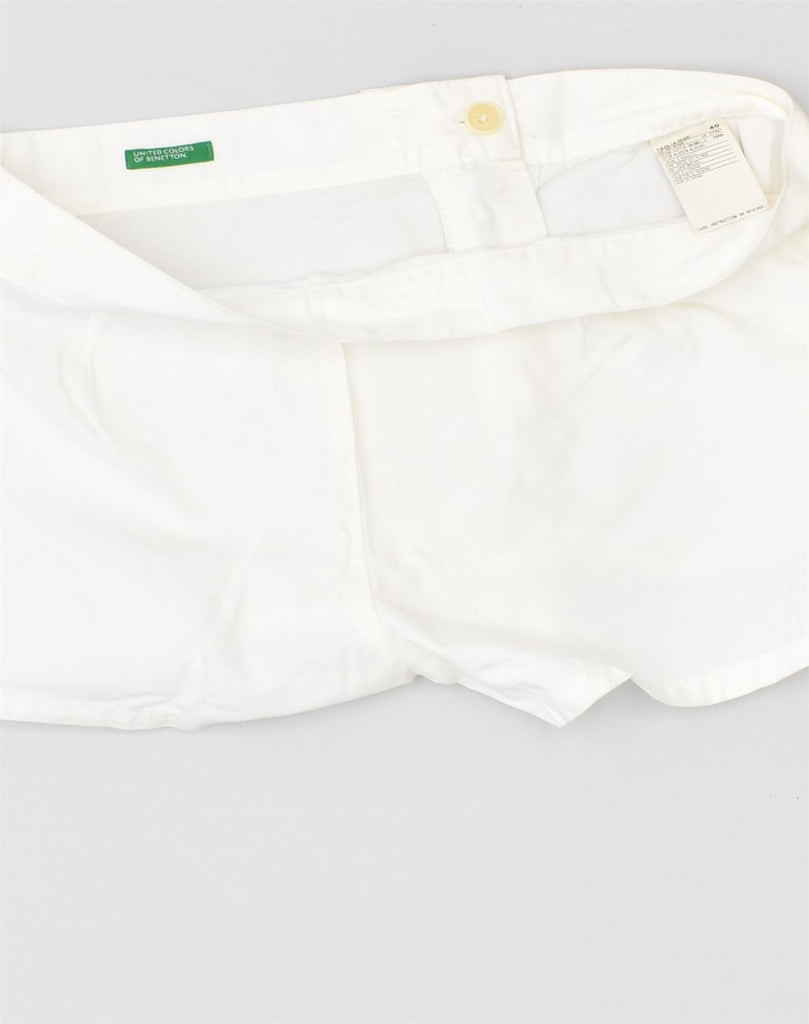 BENETTON Womens Casual Shorts IT 40 Small W28 White Cotton | Vintage Benetton | Thrift | Second-Hand Benetton | Used Clothing | Messina Hembry 