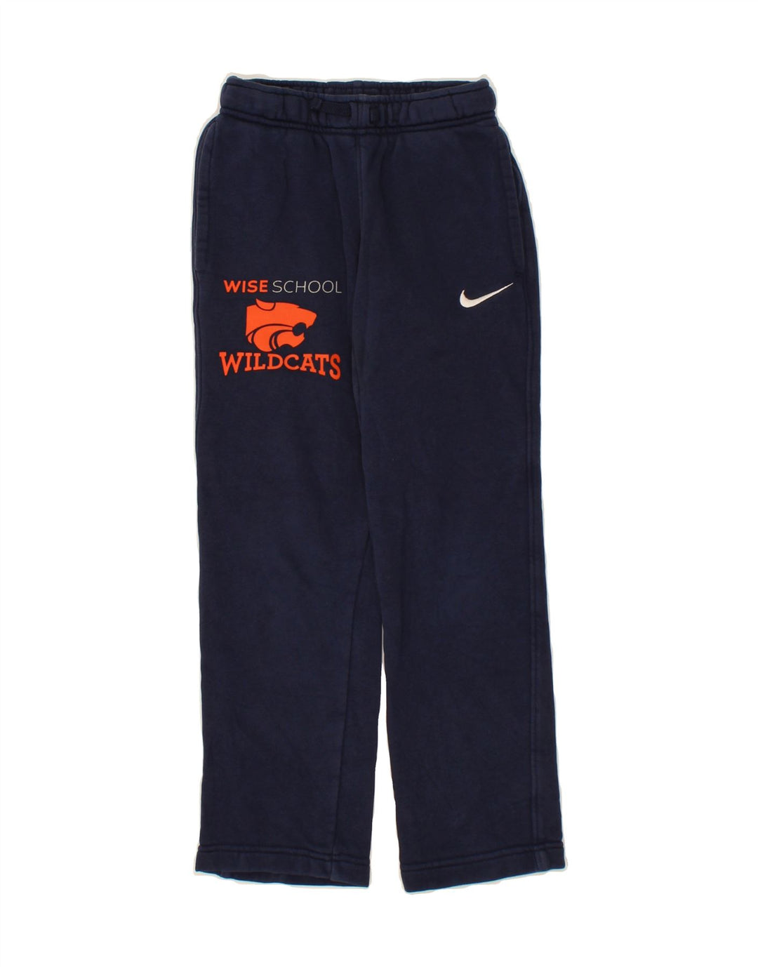 NIKE Boys Graphic Tracksuit Trousers 8-9 Years Small Navy Blue Cotton Vintage Nike and Second-Hand Nike from Messina Hembry 