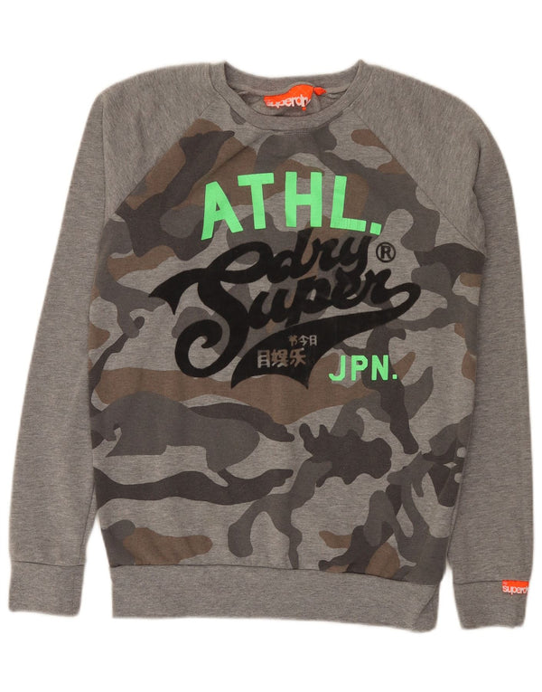 Superdry Mens Graphic Regular Fit Sweatshirt Jumper Small Grey Camouflage