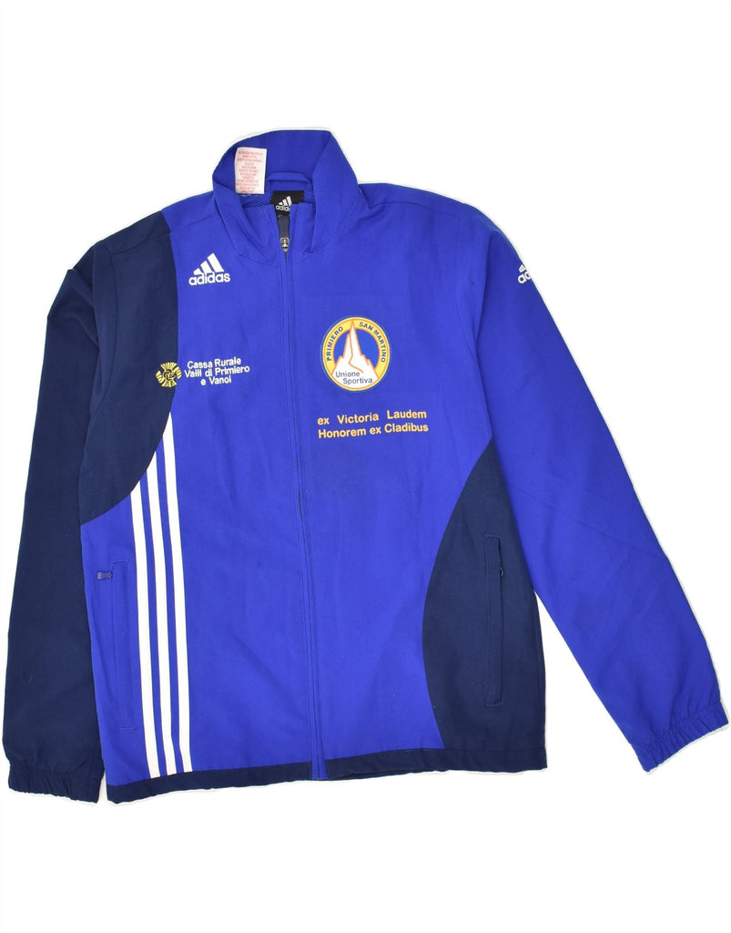 ADIDAS Girls Tracksuit Top Jacket 11-12 Years Blue Colourblock Polyester | Vintage Adidas | Thrift | Second-Hand Adidas | Used Clothing | Messina Hembry 