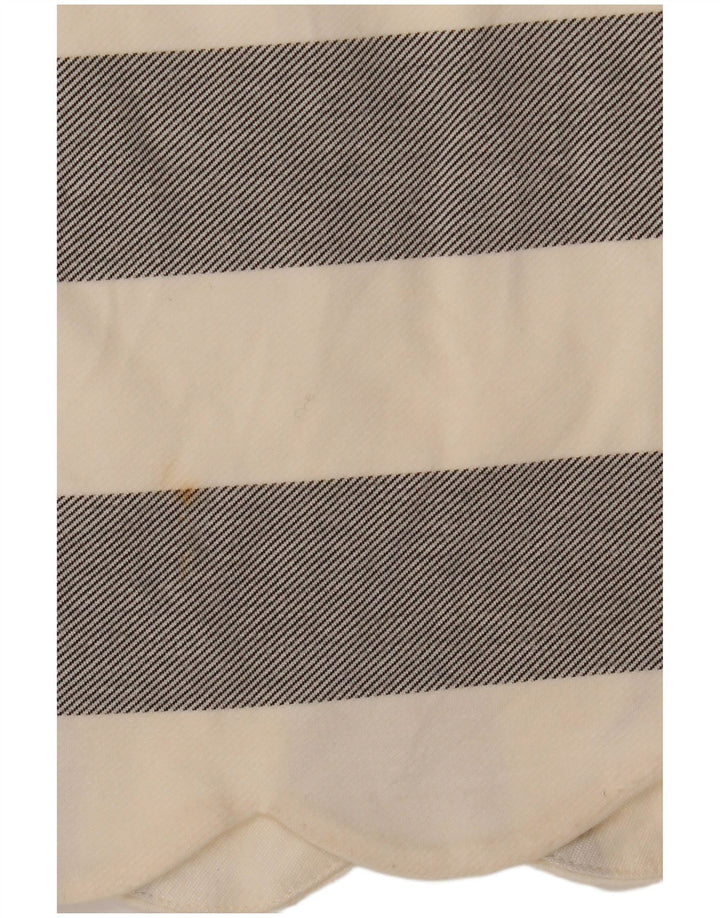 Topshop Womens Mini Skirt UK 10 Small W28 Off White Striped Viscose