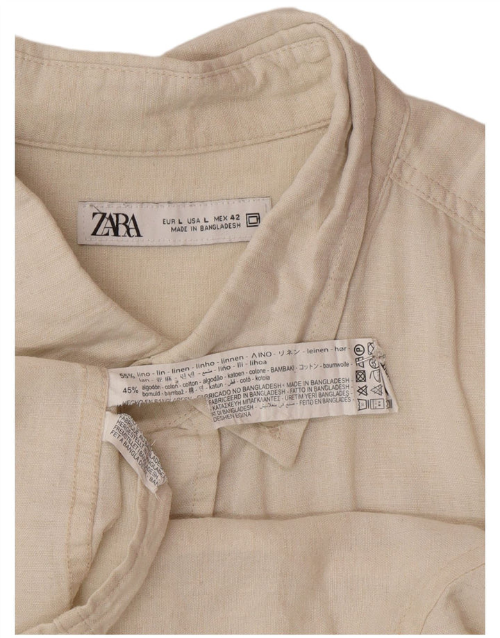 Zara Mens Shirt Large White Cotton