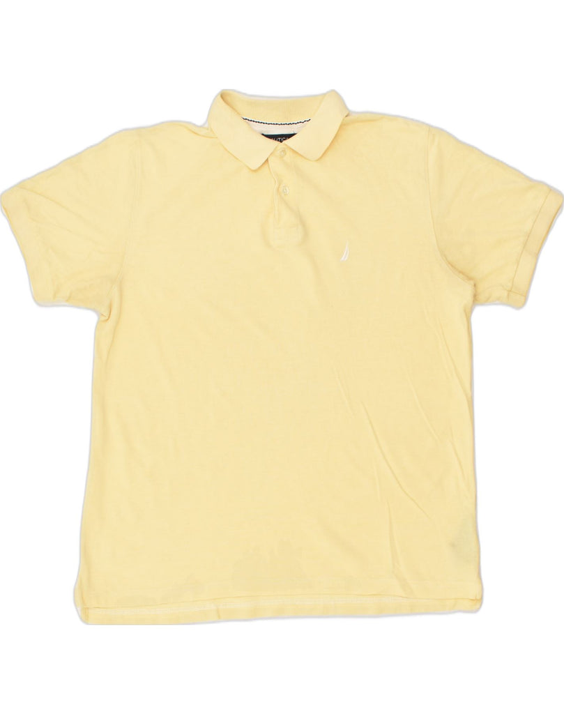 NAUTICA Mens Polo Shirt Large Yellow Cotton | Vintage Nautica | Thrift | Second-Hand Nautica | Used Clothing | Messina Hembry 