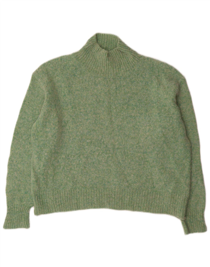 Whistles Womens Turtle Neck Jumper Sweater UK 14 Medium Green Flecked