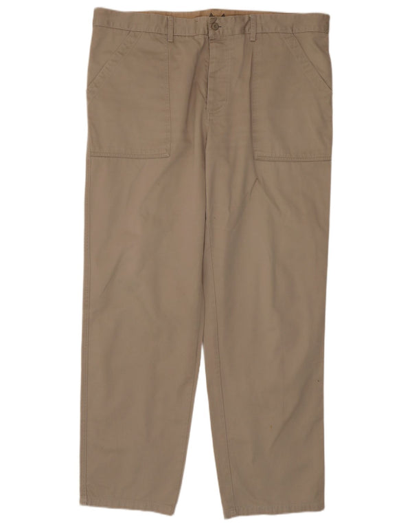 Avirex Mens Straight Casual Trousers W42 L34 Beige Cotton