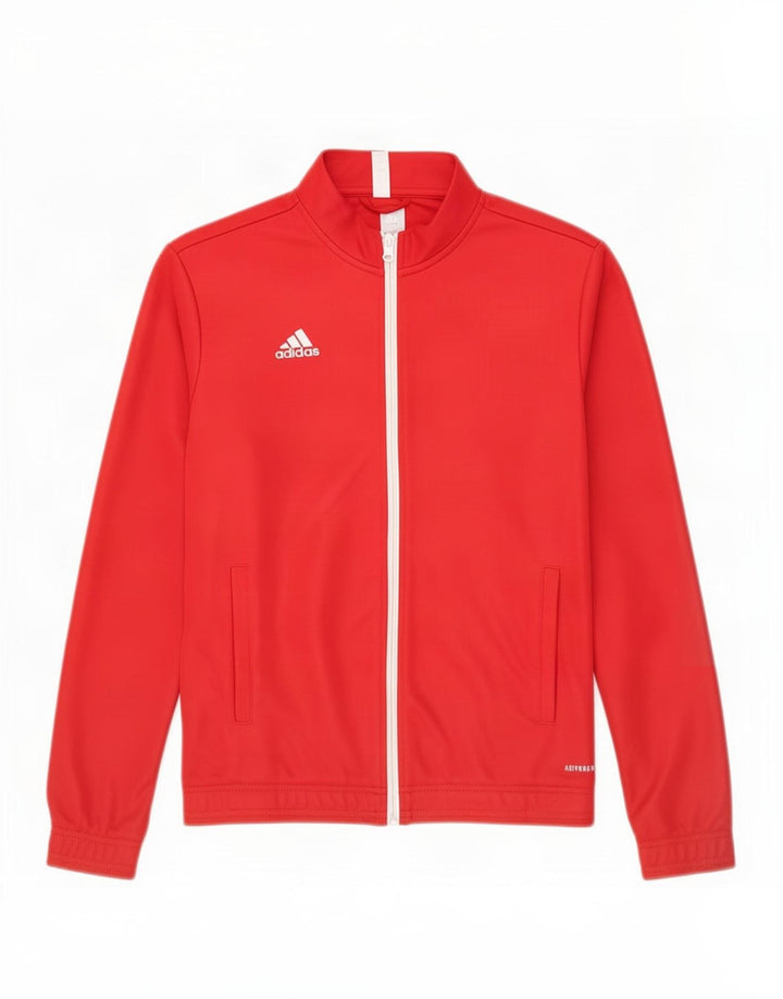 Adidas Womens Aeroready Tracksuit Top Jacket UK 12/14 Medium Red Polyester