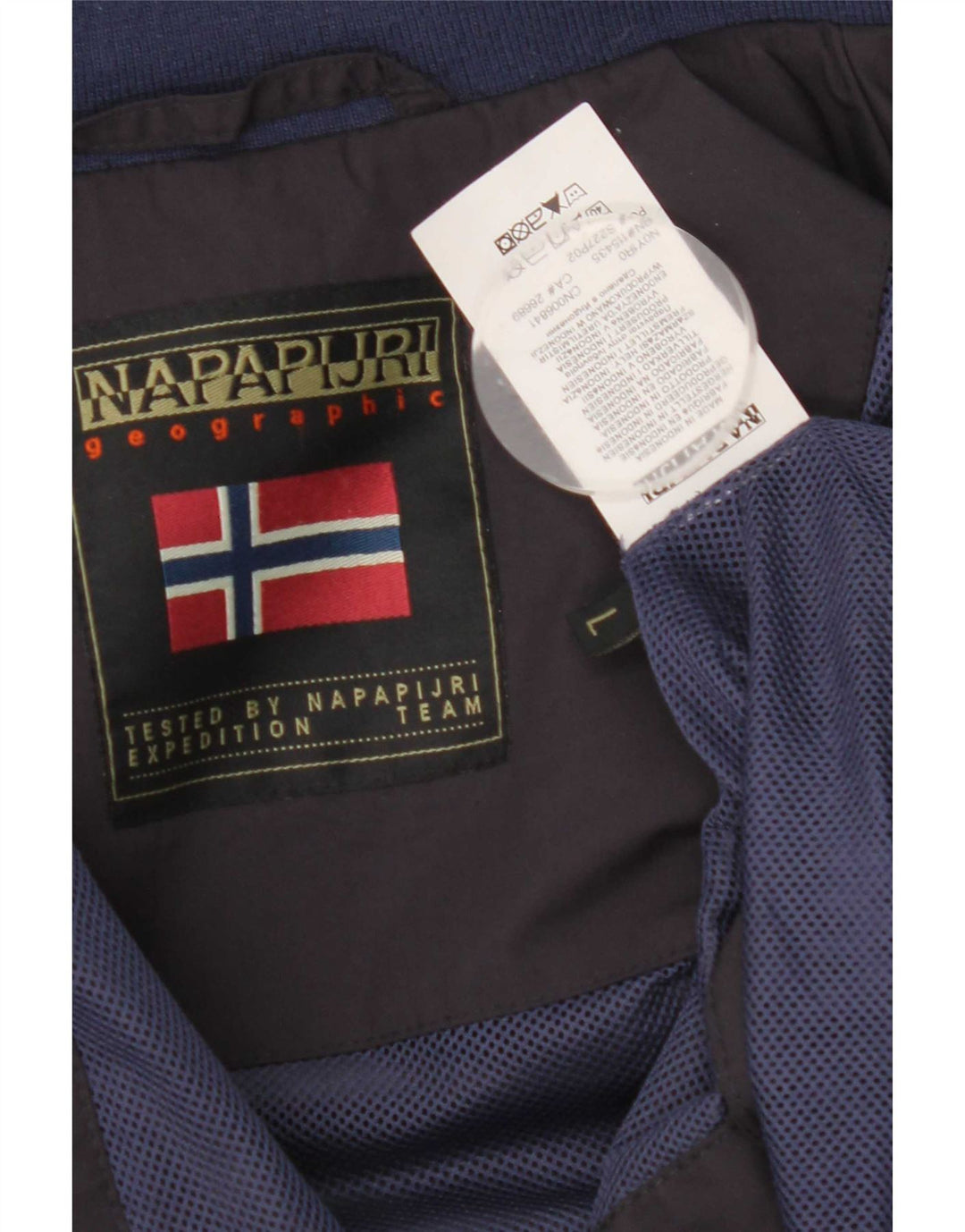 Napapijri Mens Geographic Rain Jacket UK 40 Large Navy Blue Polyamide