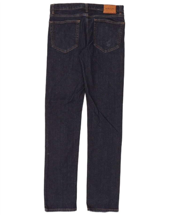 Gant Mens Regular Fit Straight Jeans W32 L34 Navy Blue Cotton