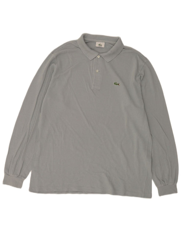 Lacoste Mens Long Sleeve Polo Shirt Size 5 Large Blue Cotton