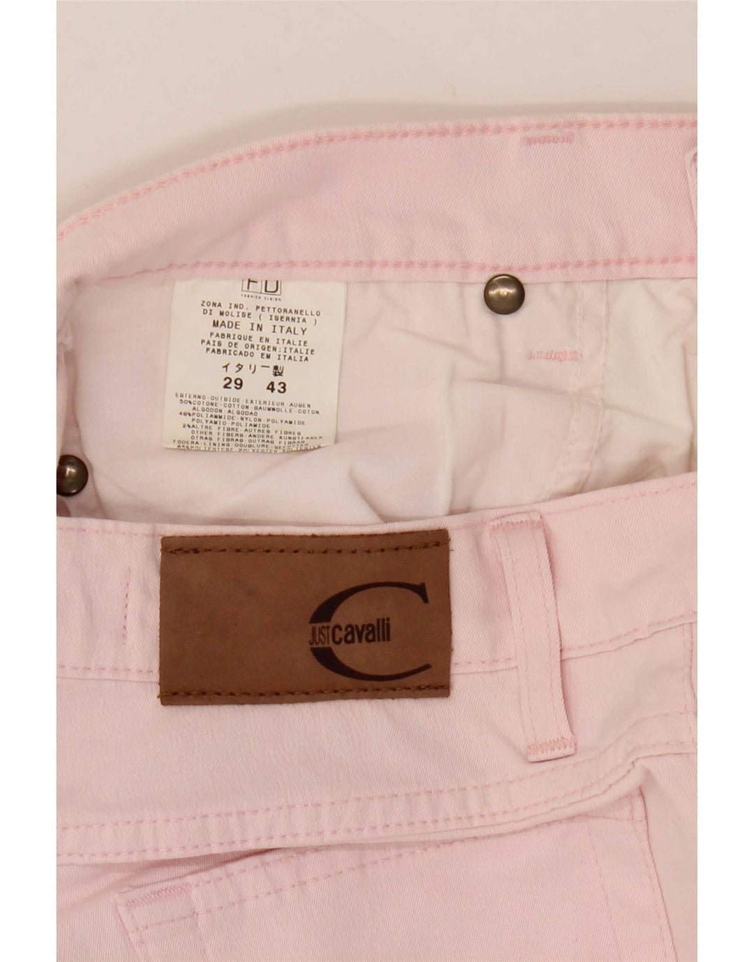 Just Cavalli Womens Straight Jeans W29 L31 Pink Cotton