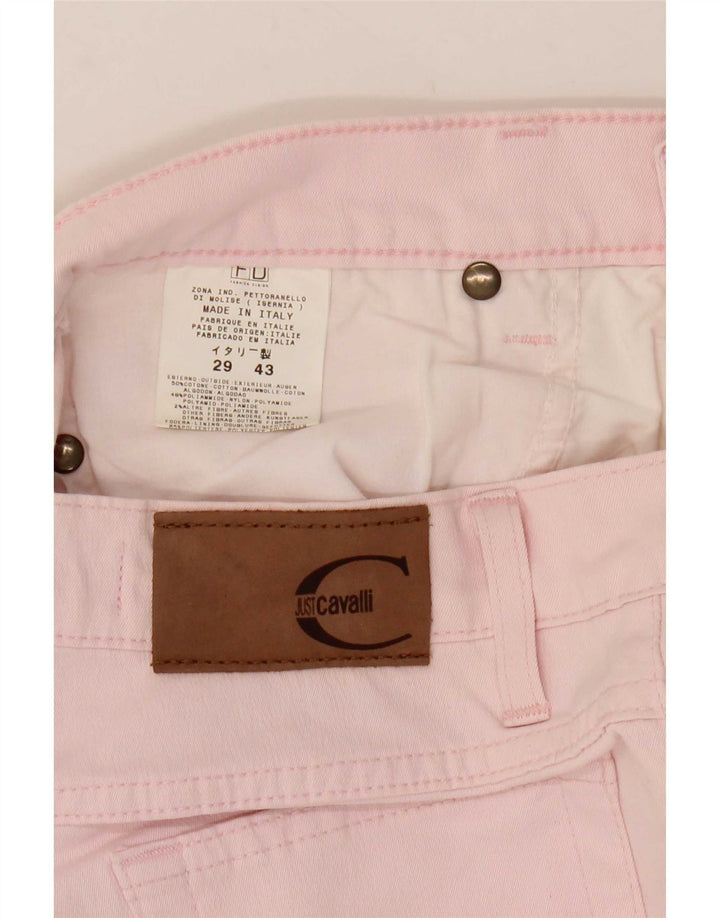 Just Cavalli Womens Straight Jeans W29 L31 Pink Cotton