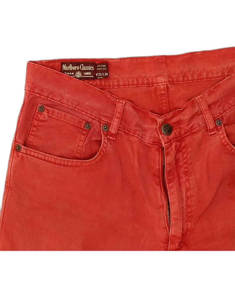 MARLBORO CLASSICS Mens Straight Jeans W33 L34  Red Cotton | Vintage Marlboro Classics | Thrift | Second-Hand Marlboro Classics | Used Clothing | Messina Hembry 