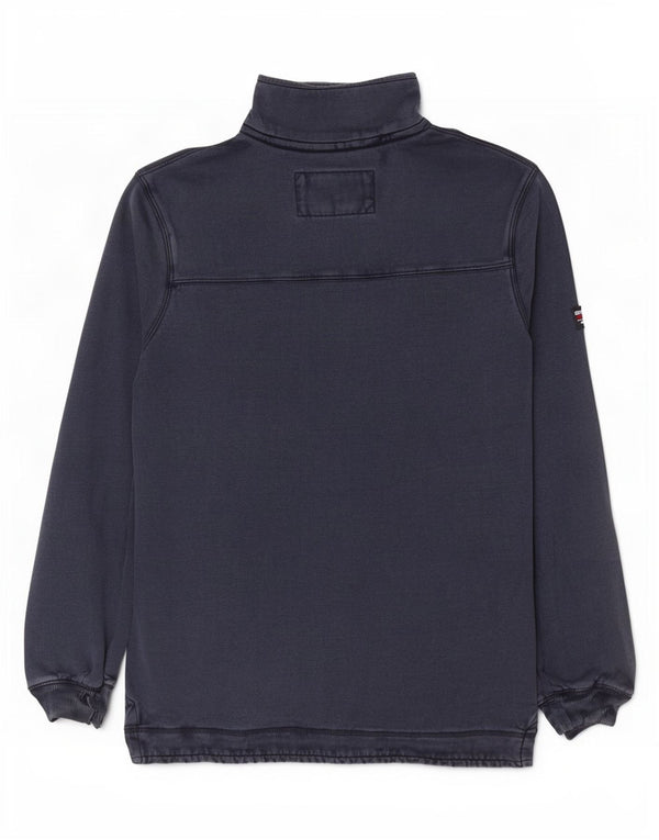 Superdry Mens Zip Neck Sweatshirt Jumper Medium Navy Blue Cotton