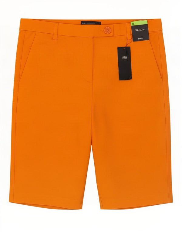 Marks & Spencer Womens The Mia Chino Shorts UK 12 Medium W32 Orange Cotton