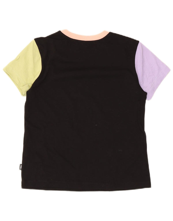 Vans Womens T-Shirt Top UK 6 XS Black Colourblock Cotton