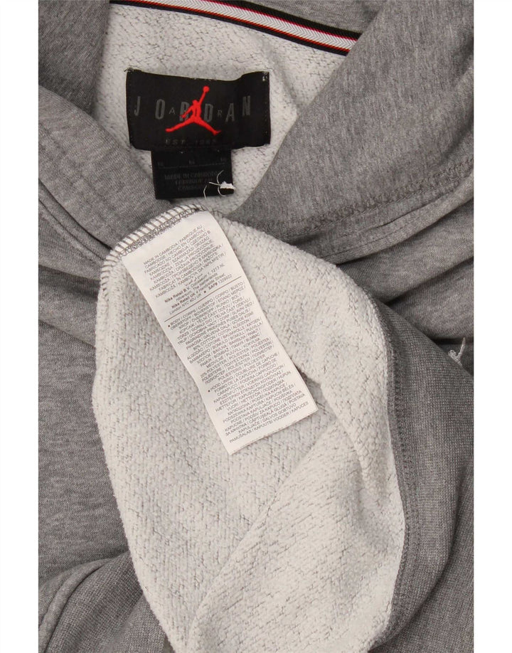 Jordan Mens Hoodie Jumper Medium Grey Flecked Cotton