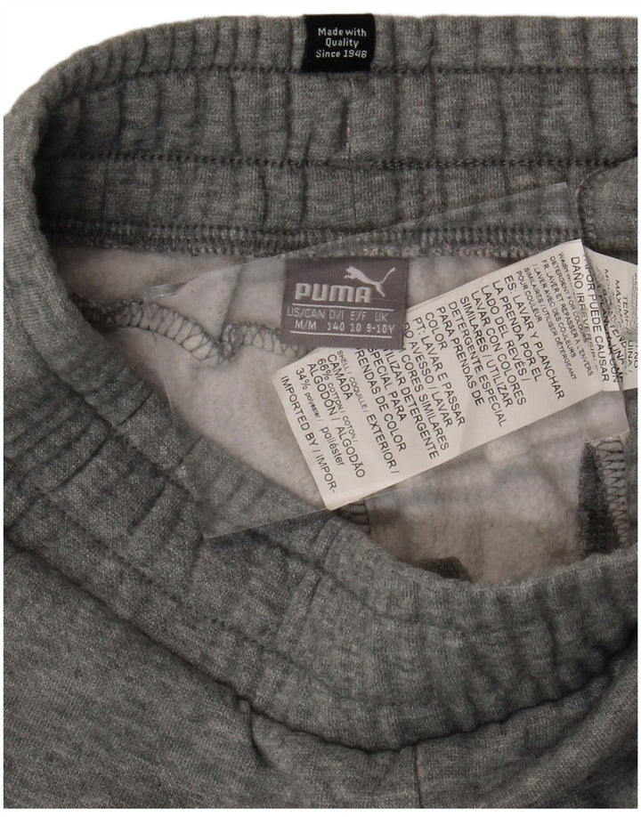 PUMA Boys Tracksuit Trousers Joggers 9-10 Years  Grey Cotton