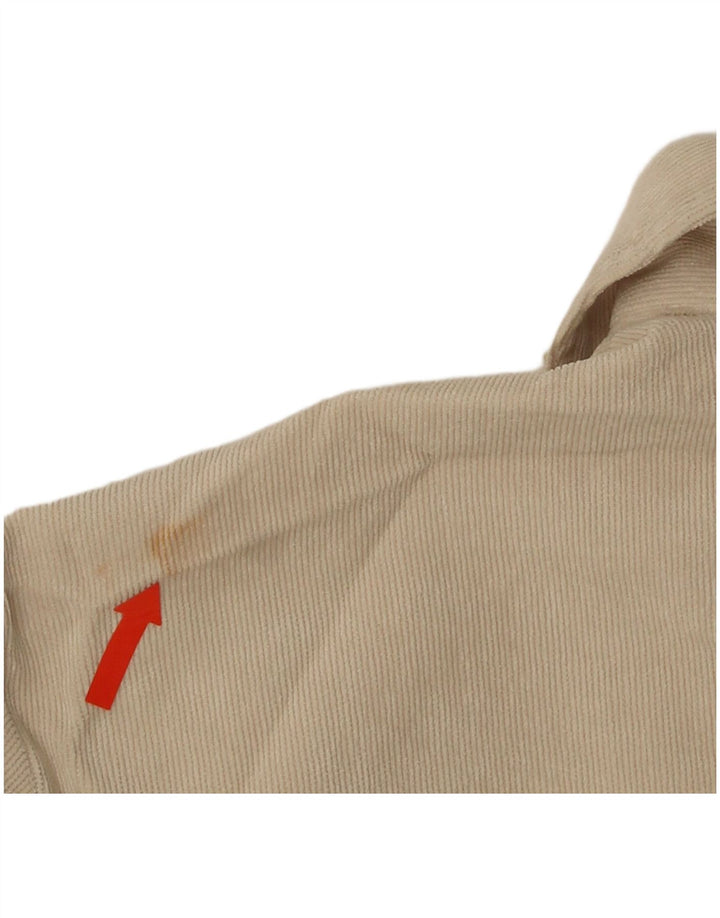 Zara Womens Crop Shirt UK 14 Large Beige Polyester