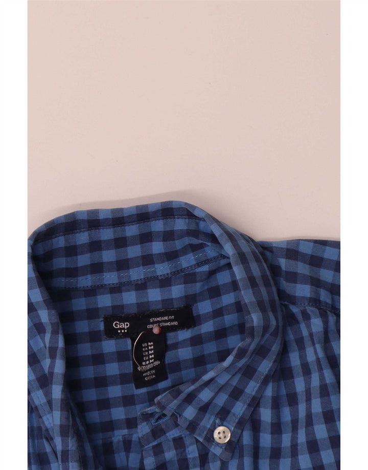 Gap Mens Standard Fit Shirt Medium Blue Gingham Cotton