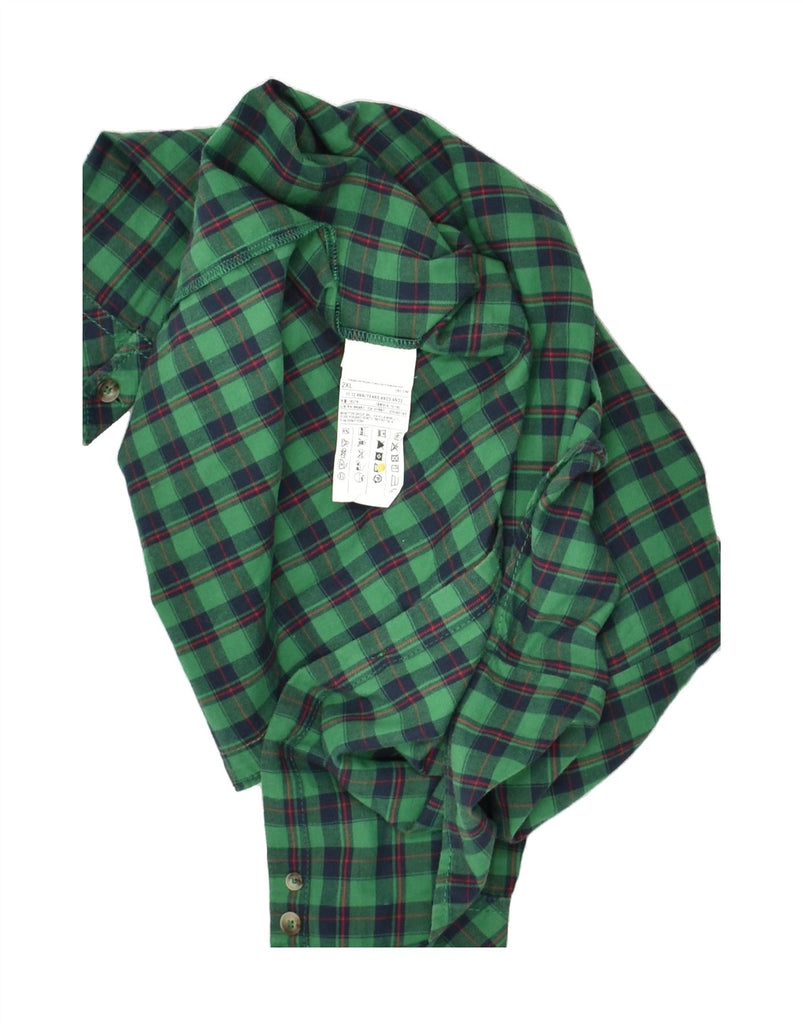 UNITED COLORS OF BENETTON Boys Flannel Shirt 11-12 Years 2XL  Green Check | Vintage United Colors of Benetton | Thrift | Second-Hand United Colors of Benetton | Used Clothing | Messina Hembry 