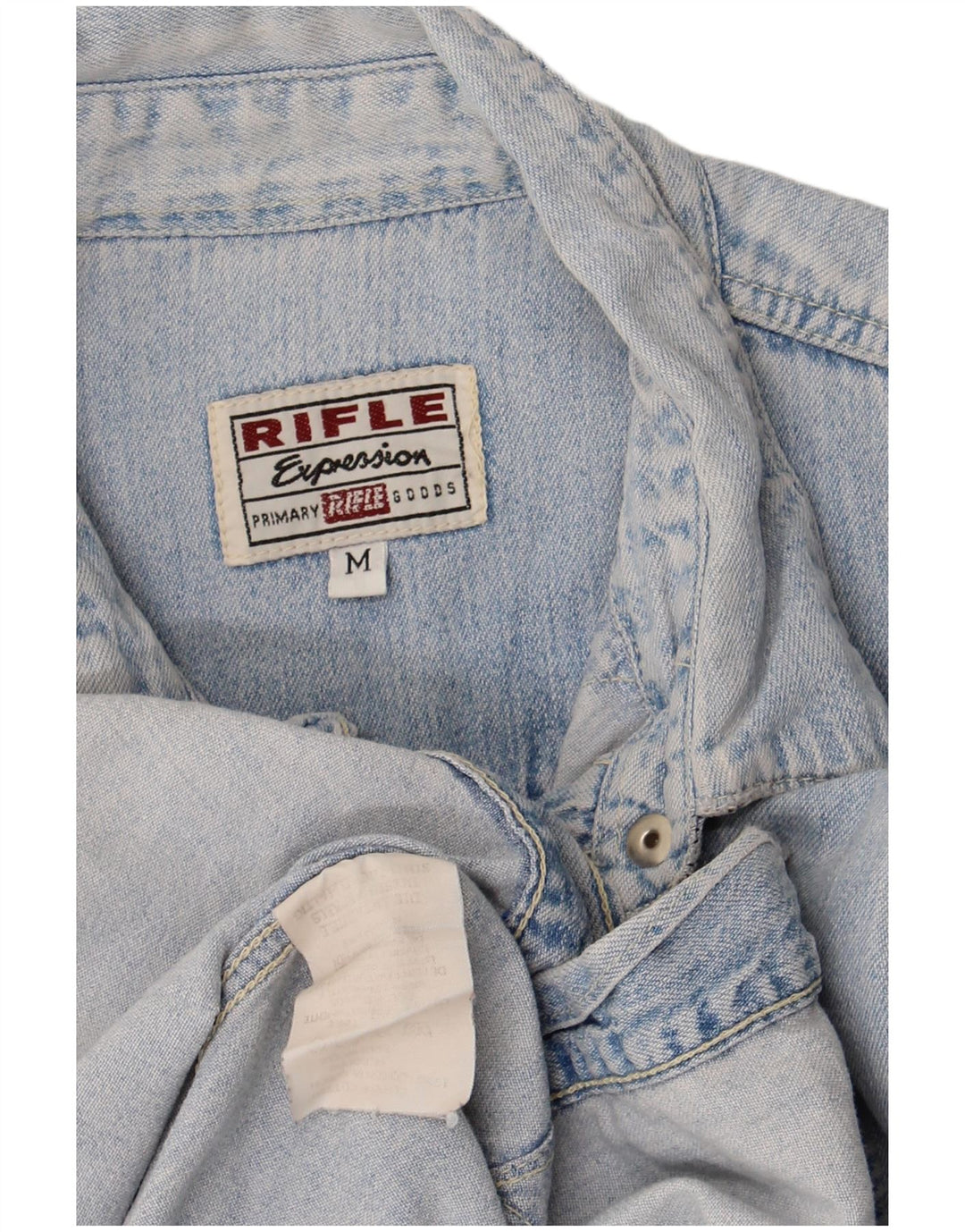 Rifle Womens Denim Shirt UK 14 Medium Blue Cotton