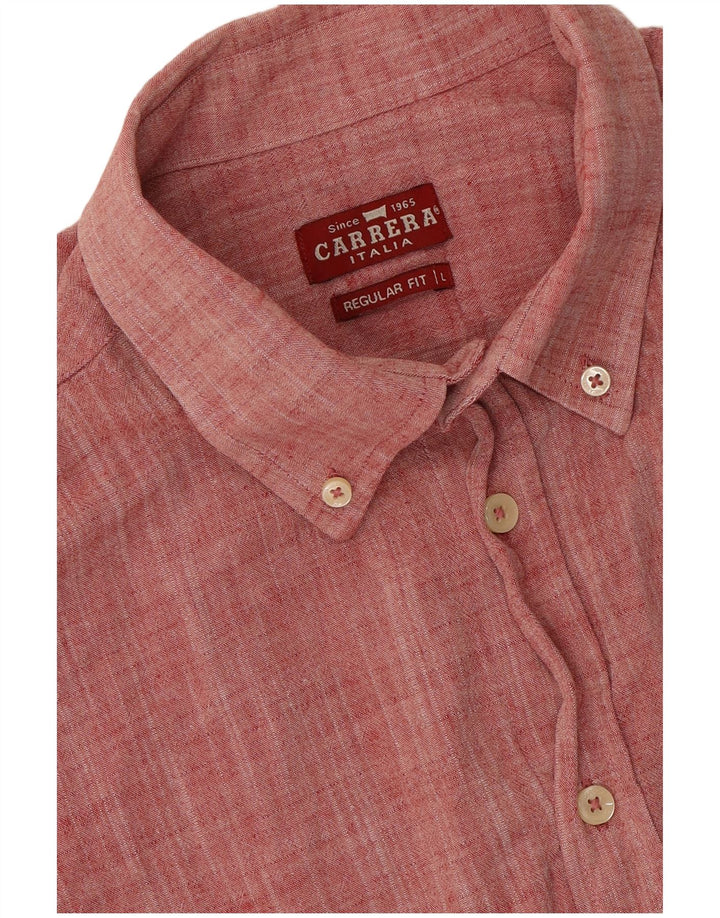 Carrera Mens Short Sleeve Regular Fit Shirt Large Red