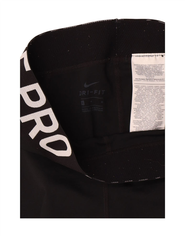 Nike Womens Graphic Leggings UK 12 Medium  Black Polyester