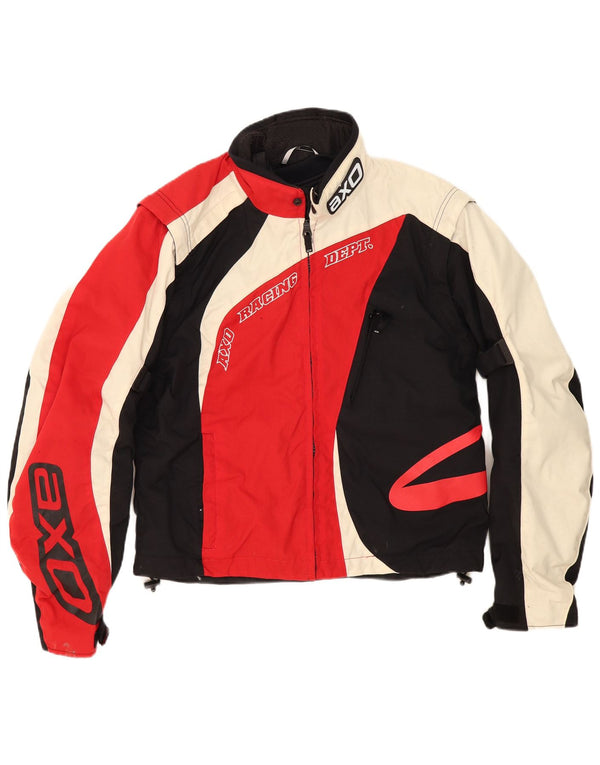 AXO Mens Graphic Racer Jacket UK 42 XL Red Colourblock Polyamide