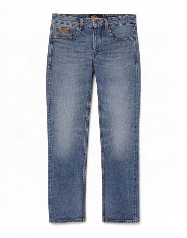 Superdry Mens Straight Jeans W30 L30 Blue Cotton