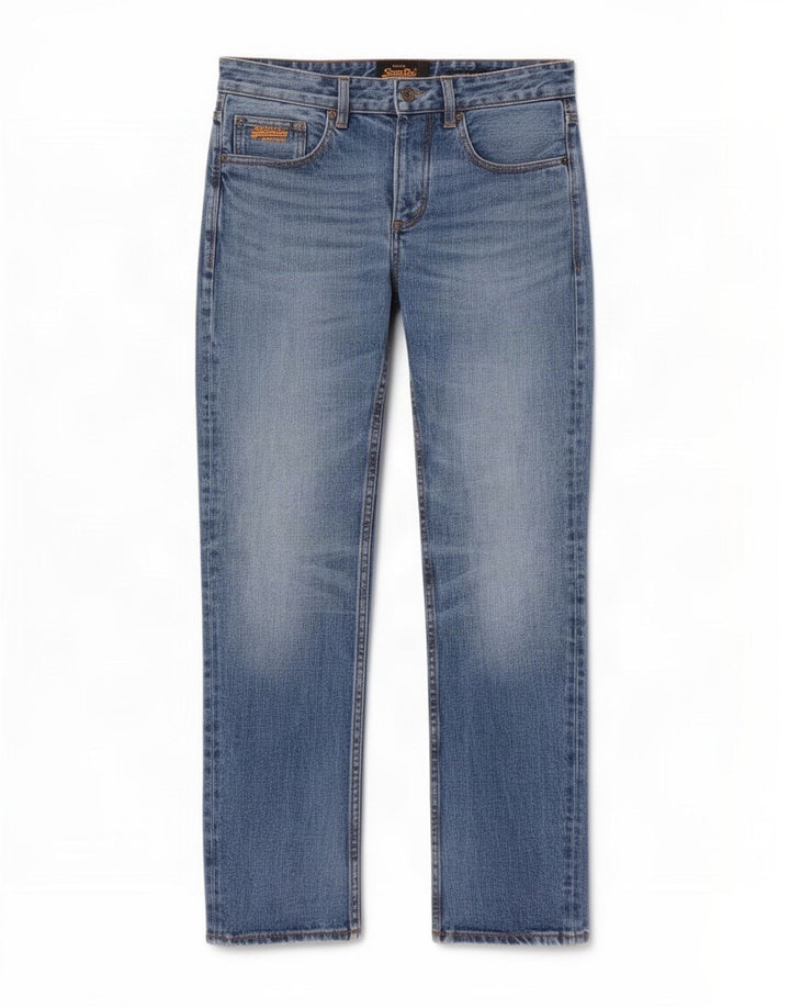 Superdry Mens Straight Jeans W30 L30 Blue Cotton