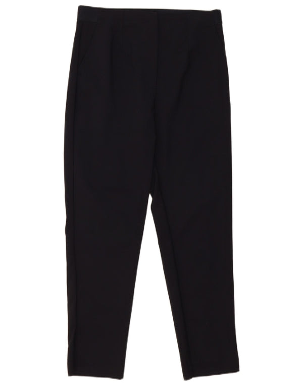 Marks & Spencer Womens High Waist Casual Trousers UK 12 Medium W30 L27 Navy