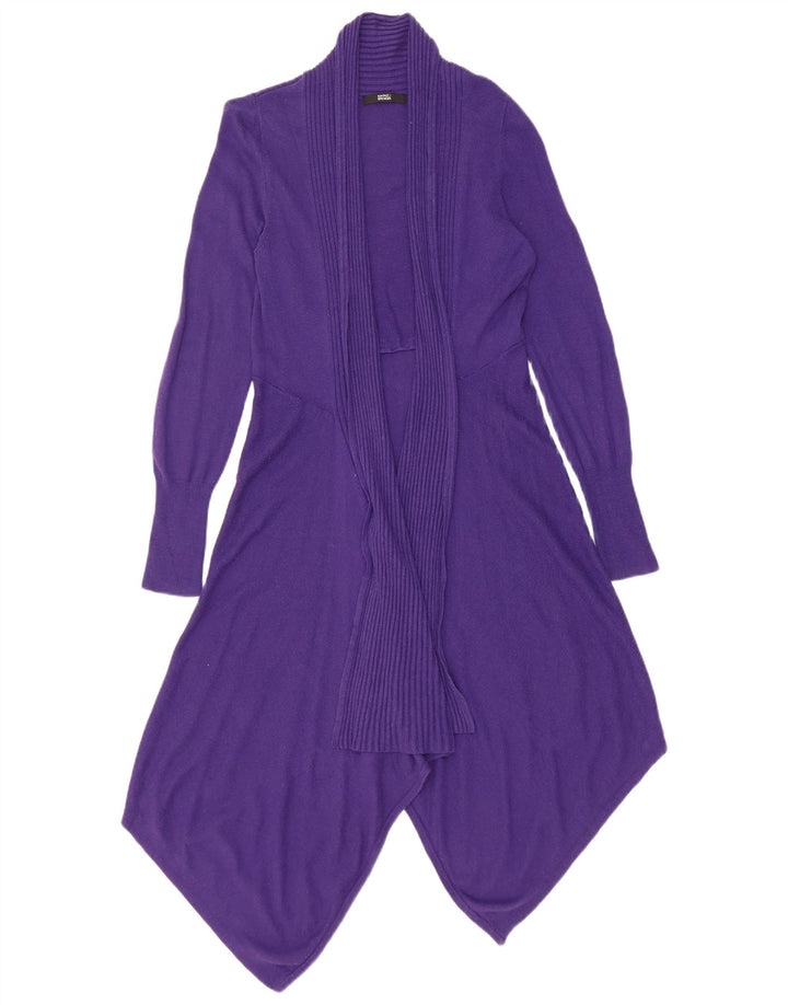Marks & Spencer Womens Longline Open Cardigan Sweater UK 8 Small Purple