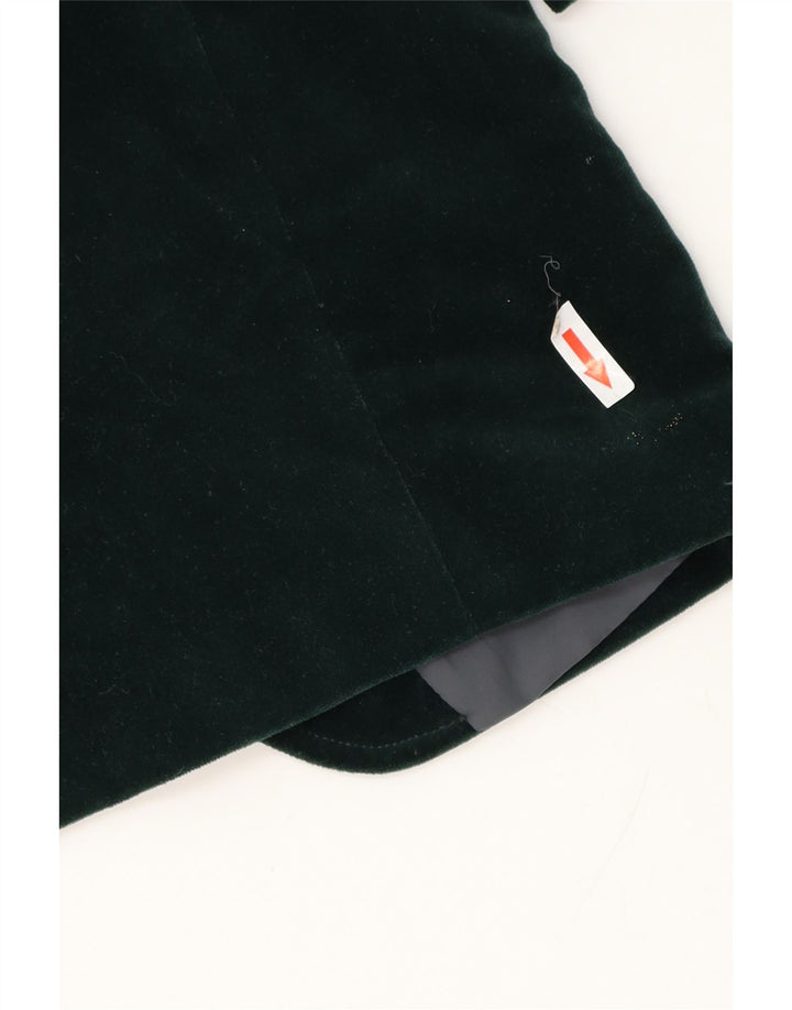 Vintage Mens 1 Button Velvet Blazer Jacket UK 36 Small Green