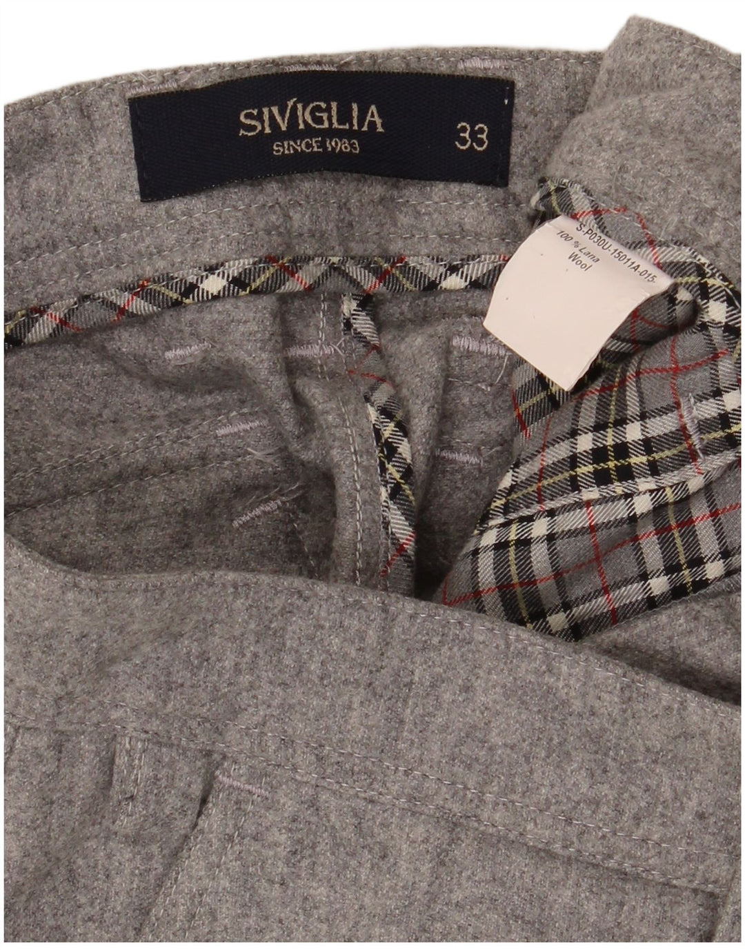 SIVIGLIA Mens Slim Cargo Trousers W33 L36 Grey Wool
