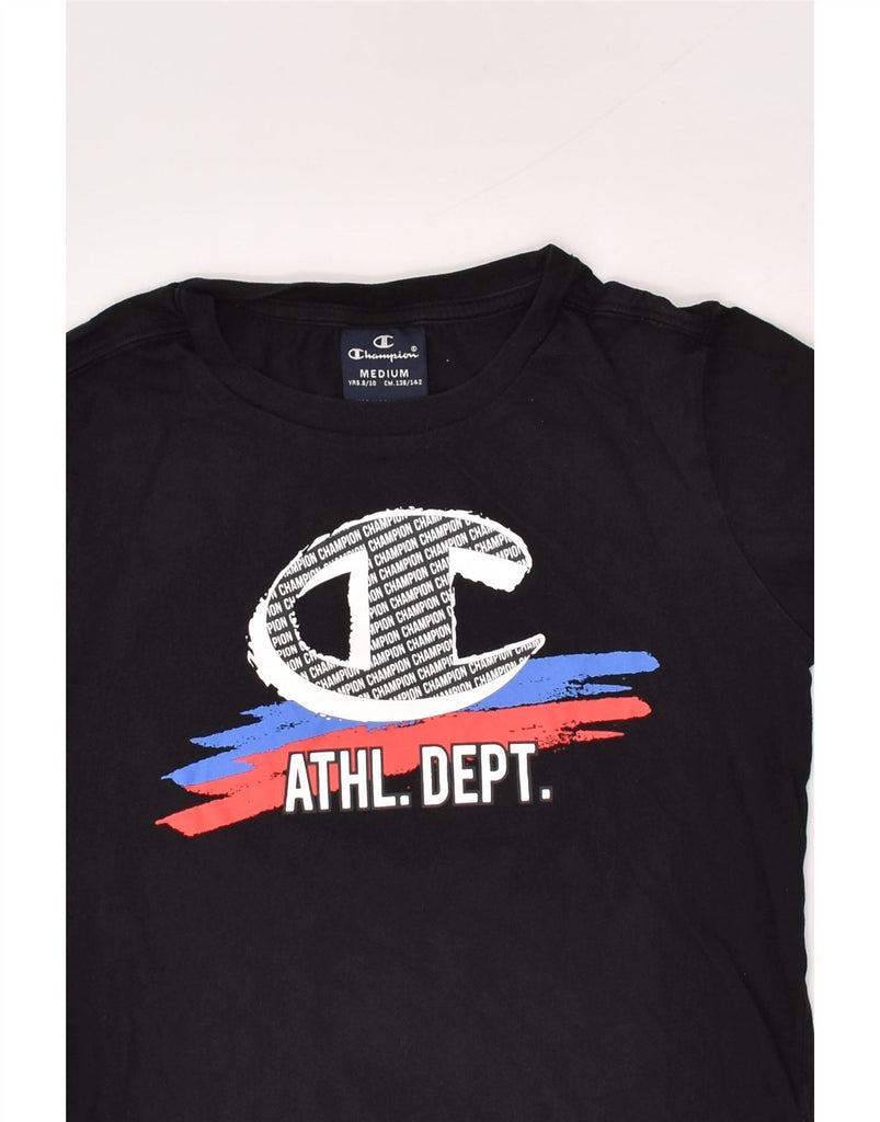 CHAMPION Boys Graphic Top Long Sleeve 9-10 Years Medium Black | Vintage Champion | Thrift | Second-Hand Champion | Used Clothing | Messina Hembry 