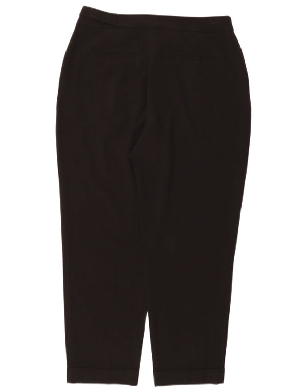 Oasis Womens High Waist Tapered Chino Trousers UK 14 Large W32 L27 Black