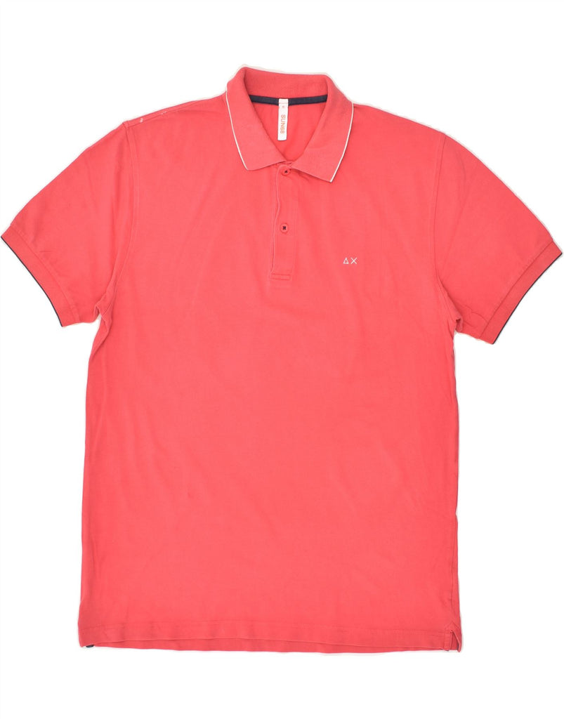 SUN68 Mens Skinny Polo Shirt XL Pink Cotton | Vintage Sun68 | Thrift | Second-Hand Sun68 | Used Clothing | Messina Hembry 