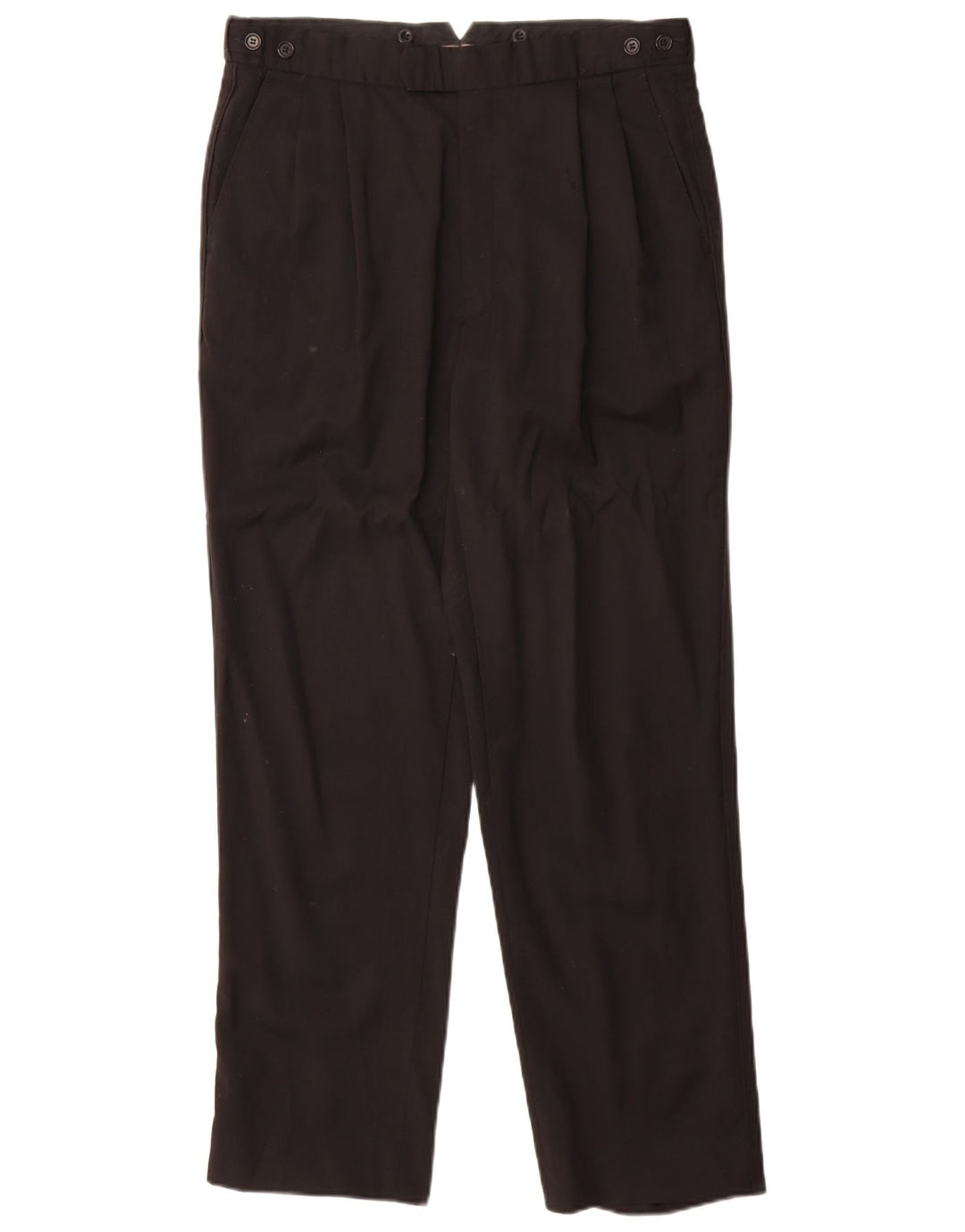 Marks & Spencer Mens Pegged Suit Trousers Size 34 W34 L31 Black New Wool