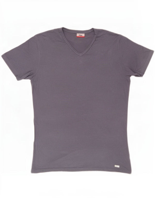 Fila Mens T-Shirt Top Large Grey Modal