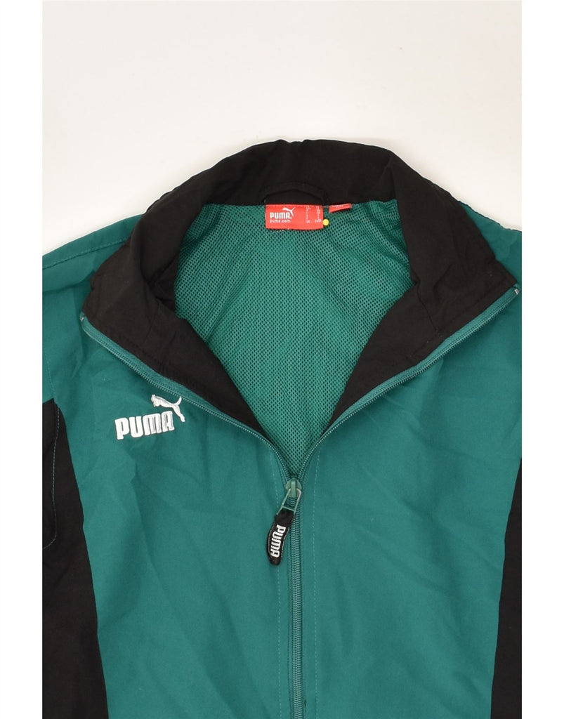 PUMA Boys Tracksuit Top Jacket 7-8 Years Small Green Polyester | Vintage Puma | Thrift | Second-Hand Puma | Used Clothing | Messina Hembry 