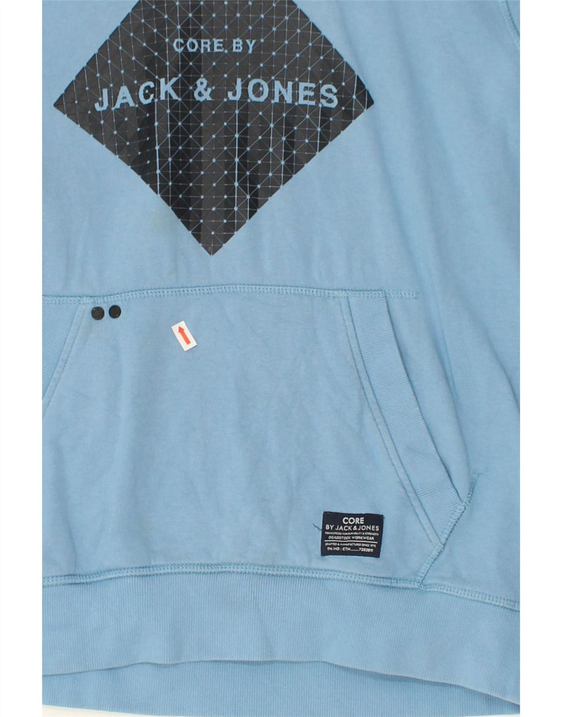 JACK & JONES Mens Graphic Hoodie Jumper XL Blue Cotton | Vintage Jack & Jones | Thrift | Second-Hand Jack & Jones | Used Clothing | Messina Hembry 