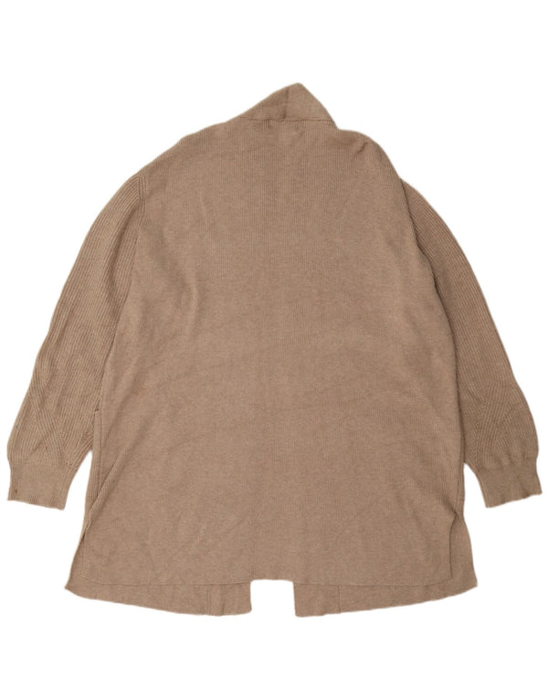 Marks & Spencer Womens Longline Open Cardigan Sweater UK 18 XL Beige