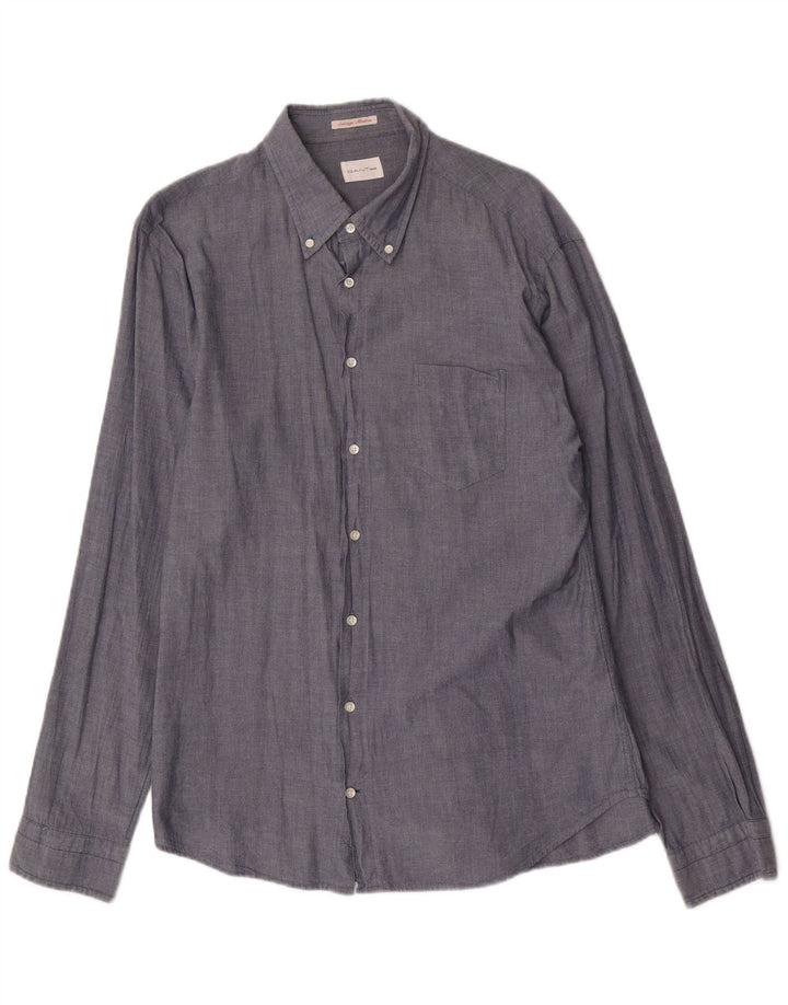 Gant Mens Shirt XL Navy Blue Cotton